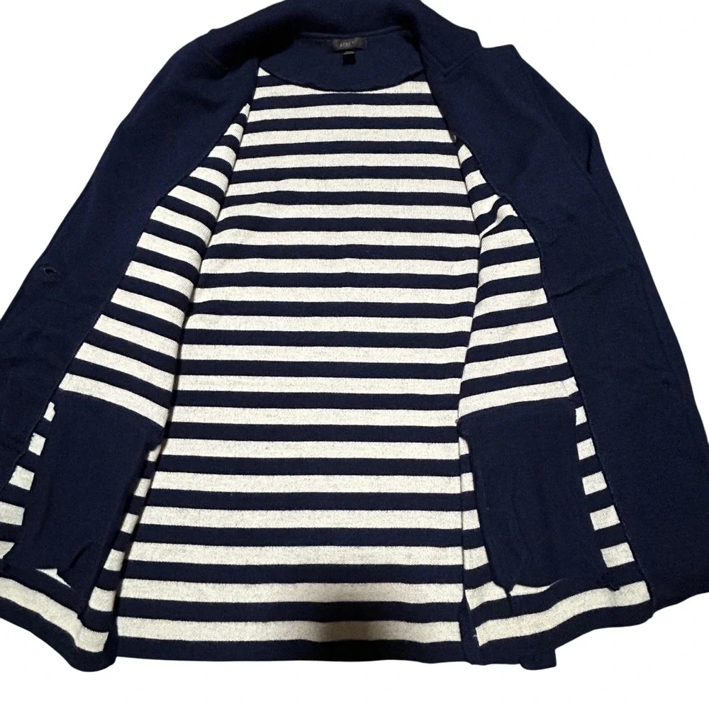 J.Crew Wool Blazer Jacket,‎ Navy, Women's Small, 2-Buttons